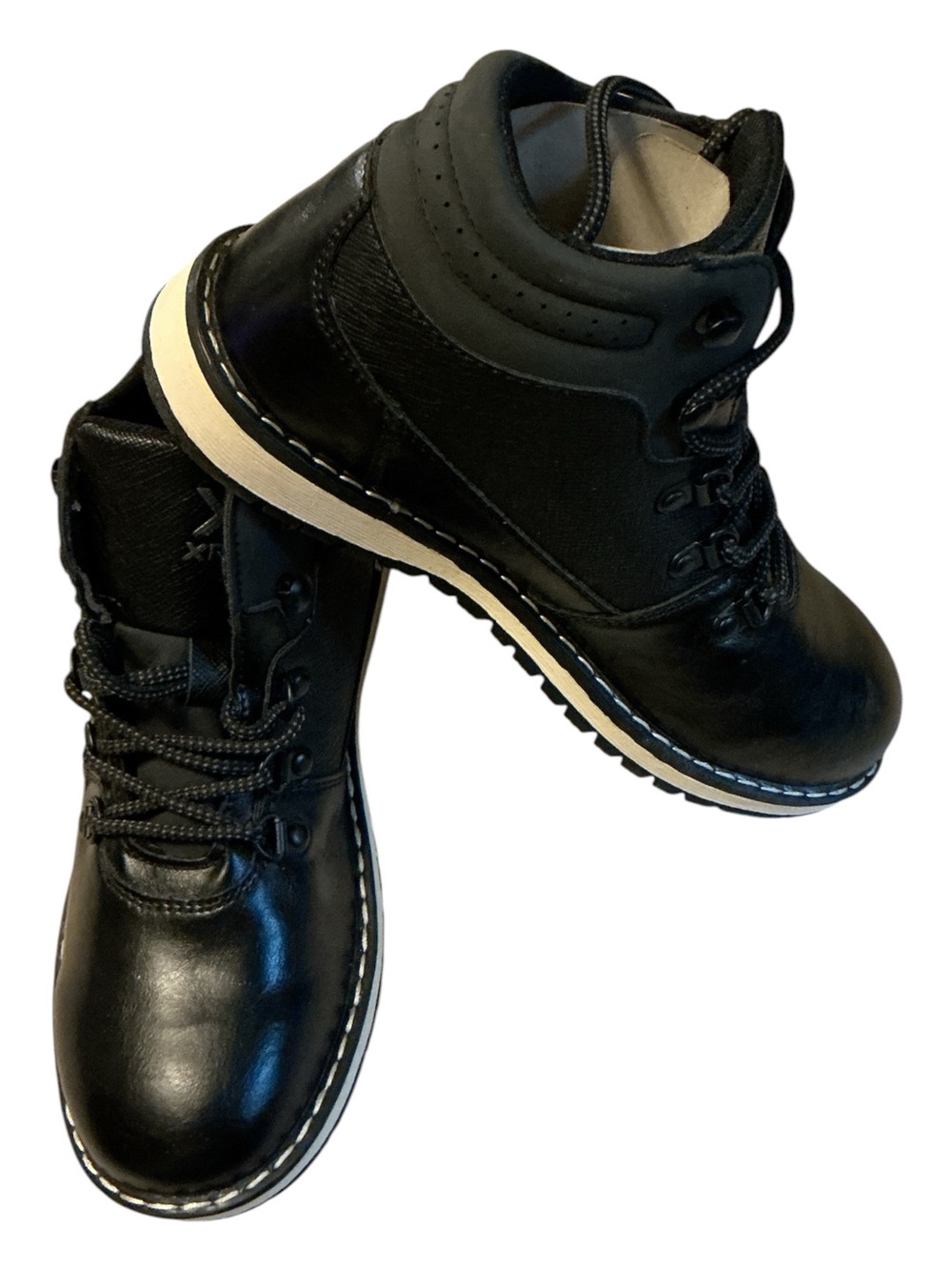 Kids Black Lace-Up Outdoor Boots